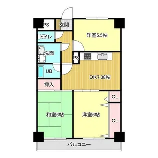 ライオンズマンション春日部第六【12階】の間取り