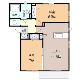 プランドールかしわ台II【1階】の間取り