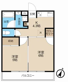 パルトゥネール伊奈【2階】の間取り