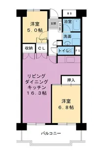 ビレッジハウス高美が丘タワー1号棟【4階】の間取り