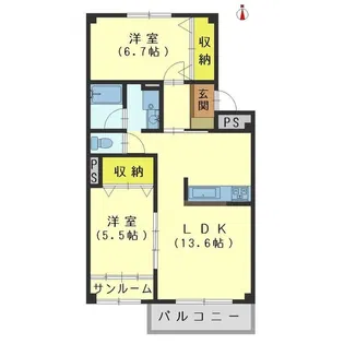 さくらハイツ1号棟【3階】の間取り