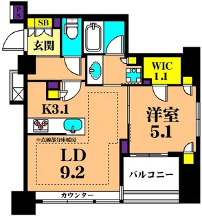 ザ・パークハウス大井町ウエストコート【8階】の間取り