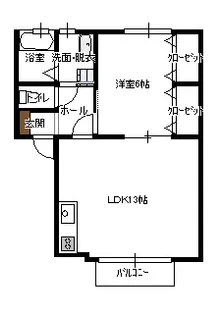 リデン東橋良【1階】の間取り