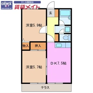 フラット立石A【1階】の間取り