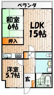 2LDKの間取り画像