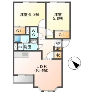 エルシャトー【2階】の間取り