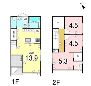 岡山県岡山市北区小山【一戸建】の間取り