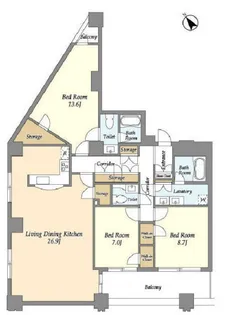 LaSante池田山【18階】の間取り