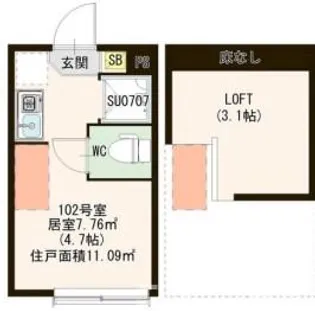 東京都大田区東嶺町【アパート】の間取り