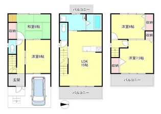 京都府京都市北区小山下総町【一戸建】の間取り