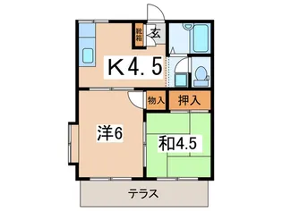 ホワイトコ-ポB【1階】の間取り