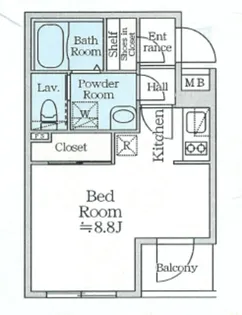 アイルプレミアム月島ドゥーエ【2階】の間取り