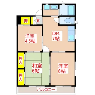 第二コーポ大八【3階】の間取り