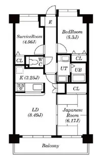東京都立川市高松町3【マンション】の間取り
