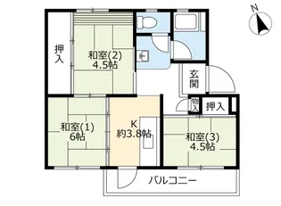 UR鈴蘭台第一【3階】の間取り