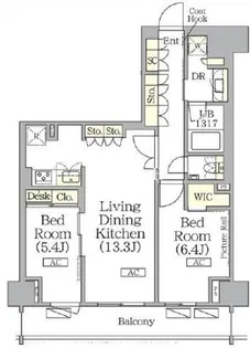 ザ・パークハビオ神楽坂レジデンスSouth【8階】の間取り