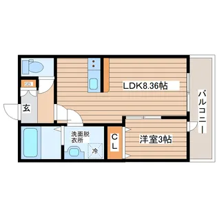 フォリアビレッジ長町南A【2階】の間取り