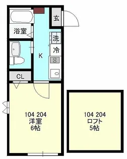 ベイルーム県立大学A【2階】の間取り