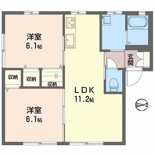 エストラント森 A棟【1階】の間取り