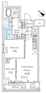 東京都中央区月島4【マンション】の間取り
