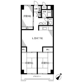 志津住宅【4階】の間取り
