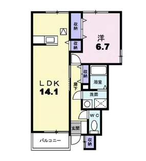 新潟県胎内市大川町【アパート】の間取り