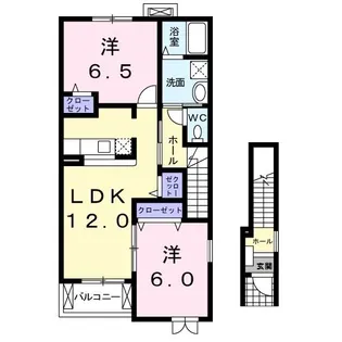 アンソレイエB【2階】の間取り