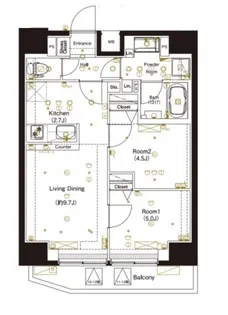 マーロ後楽園【10階】の間取り