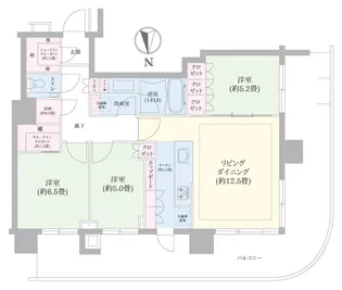 HARUMI FLAG PARK VILLAGE T棟【46階】の間取り