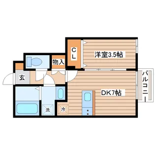 エクシリア東仙台II【1階】の間取り