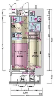 プレサンス梅田東クォーレ【6階】の間取り