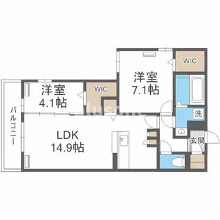 ルシェーナ西田辺【1階】の間取り