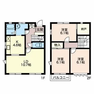 テラスミナミナガレ公園【2階】の間取り