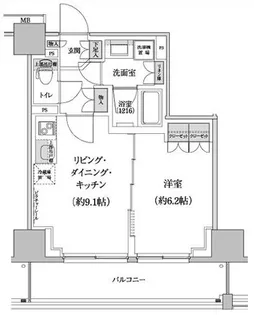 パークハビオ渋谷本町レジデンス【8階】の間取り