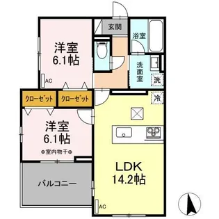 グラングラサ【1階】の間取り