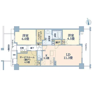 シエリア堺東榎元町【4階】の間取り