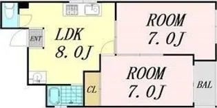 遠里小野ハイツ【5階】の間取り