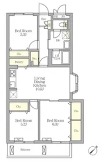 東京都新宿区中落合2【マンション】の間取り
