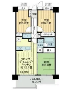 ライオンズマンション十条台【4階】の間取り
