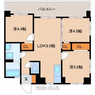 パラッツオイトカーザ【3階】の間取り