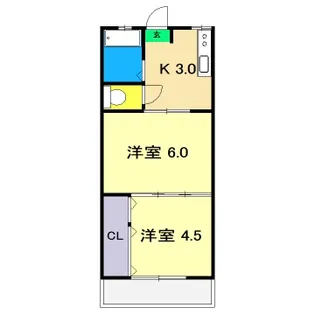 コーポラス銀嶺【2階】の間取り