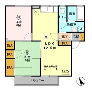 パステル中浦和【2階】の間取り