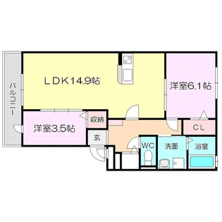 ベルデ大森2【3階】の間取り