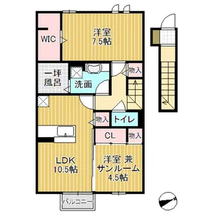 シエル ディユ【2階】の間取り