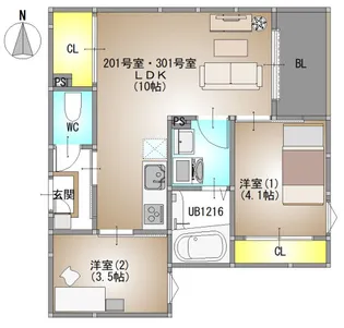 REGALEST Ray【2階】の間取り
