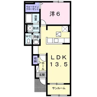 エスポワ ドゥ サントゥール【1階】の間取り