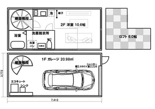 GLB向山 area-B【2階】の間取り