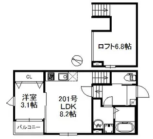 ハレクラニ鳥栖【2階】の間取り
