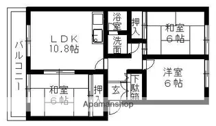 サンフローラ美瀬戸【1階】の間取り