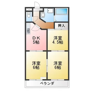 レインボー共和【3階】の間取り